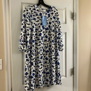 NWT Sonnet James Gerogia Dress Medium Blue Print